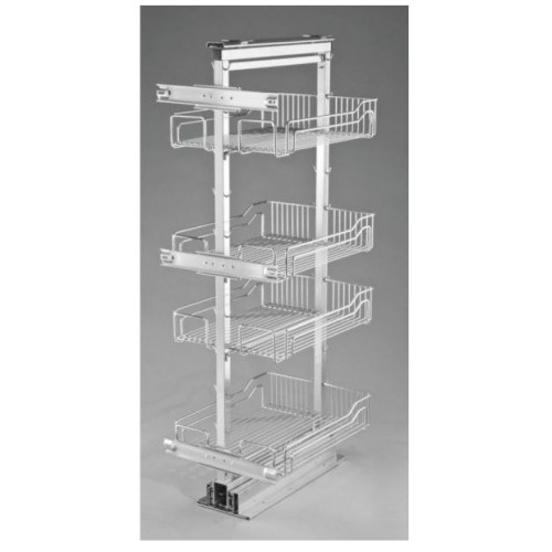 Kosz CARGO MIDI 500 mm, 4 półki, srebrny W-5000-500.P22