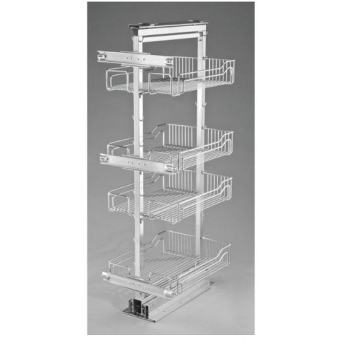 Kosz CARGO MIDI 600 mm, 4 półki, srebrny W-5000-600.P22