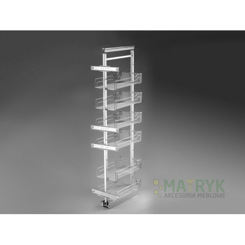 Kosz CARGO MAXI 300 mm, 6 półek, srebrny W-5600-300.P22