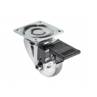 Kółko meblowe przeźroczyste 35 mm z hamulcem KM-RD-35-CF