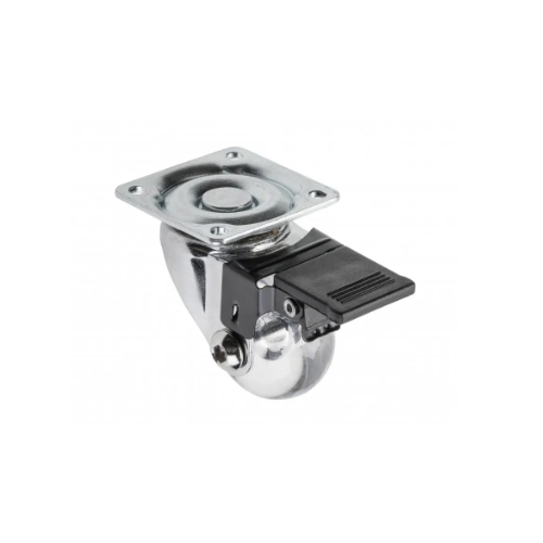 Kółko meblowe przeźroczyste 35 mm z hamulcem KM-RD-35-CF