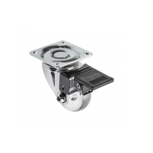Kółko meblowe przeźroczyste 50 mm z hamulcem KM-RD-50-CF