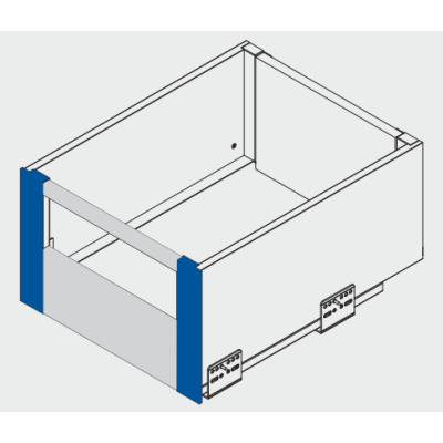 Zestaw do szuflady wewnętrznej GTV AXIS PRO bardzo wysoka h199 czarna (panel+reling+złączka) PB-AXISPRO-ZESWEW-D2
