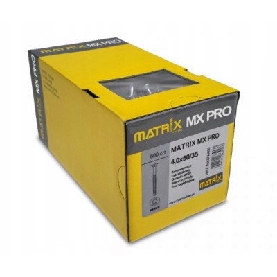 Wkręty Matrix MX PRO 4x50 500szt. do drewna + bit mx20 gratis